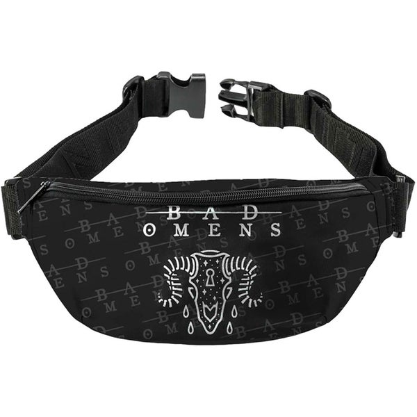 Bad Omens Ramskull b&aelig;ltetaske med hvidt logo