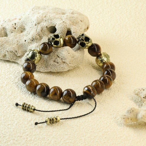 Tiger&oslash;je Gold Skulls  &ndash; Justerbart armb&aring;nd