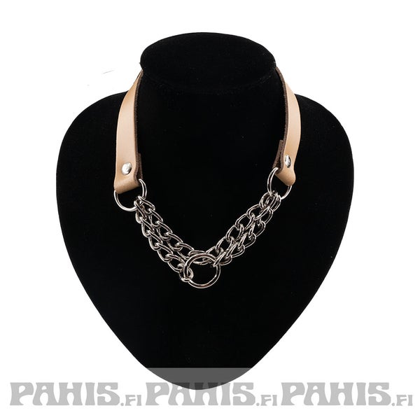 Beige choker ketjulla