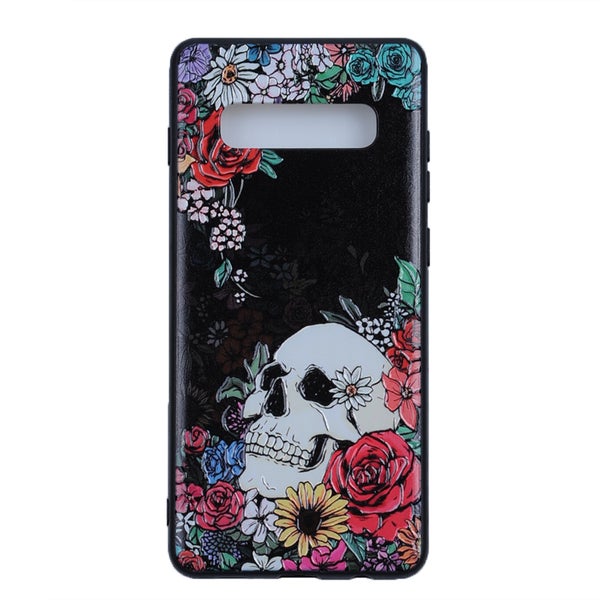 Flower Skull III - Beskyttelsescover, Samsung Galaxy S10+